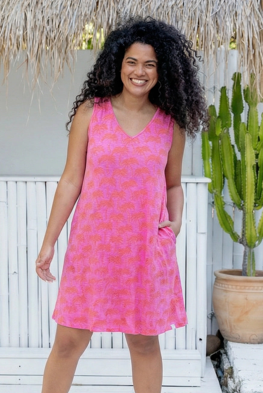 Palm Tree Cotton Dress