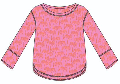 Palm Tree Cotton Long Sleeve Top