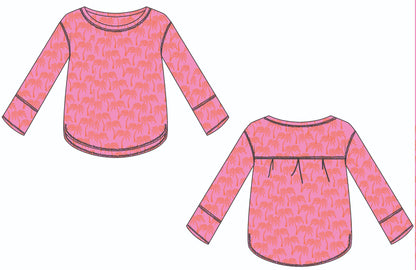 Palm Tree Cotton Long Sleeve Top