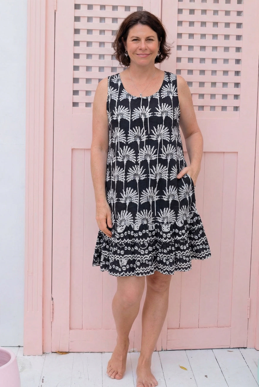 Umbrella Palm Frill Dress