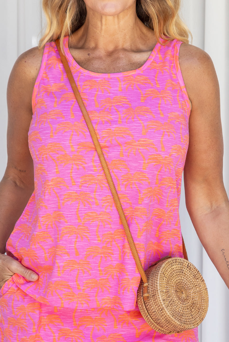 Palm Tree Cotton Tank Top