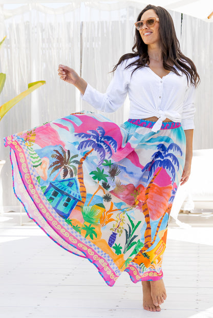 Palazzo Cotton Maxi Skirt