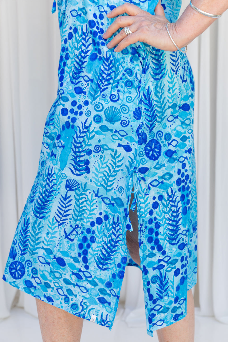 Seaweed Cotton Midi Dress