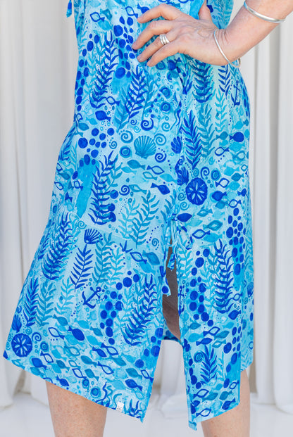 Seaweed Cotton Midi Dress