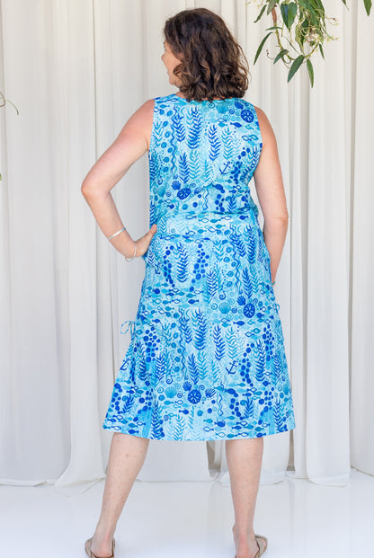 Seaweed Cotton Midi Dress