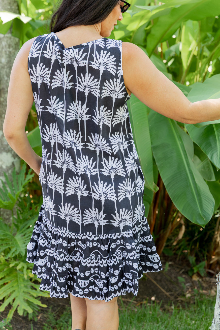 Umbrella Palm Frill Dress