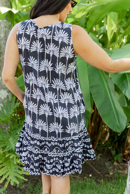 Umbrella Palm Frill Dress
