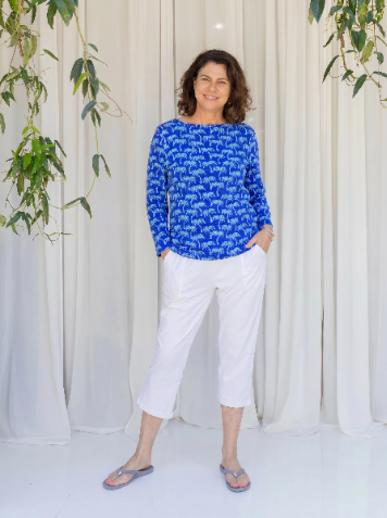 Palm Tree Long Sleeve Cotton Tee
