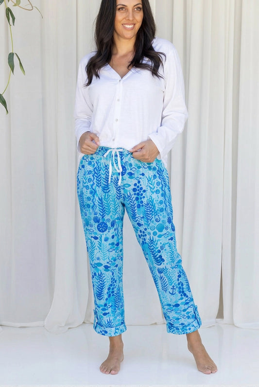 Seaweed Cotton Beach Pants