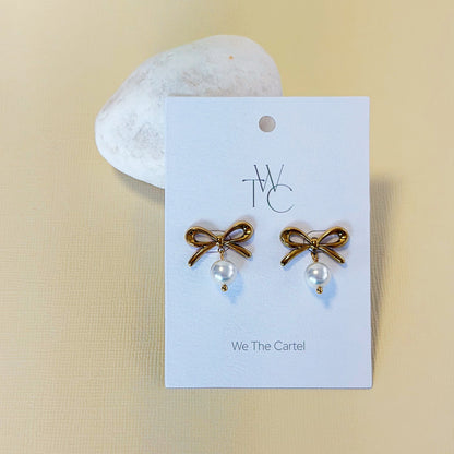 Bow Pearl Earrings G 820