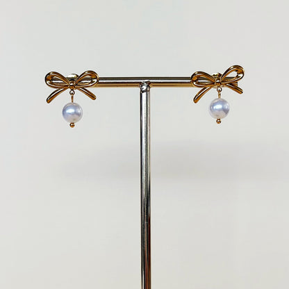 Bow Pearl Earrings G 820