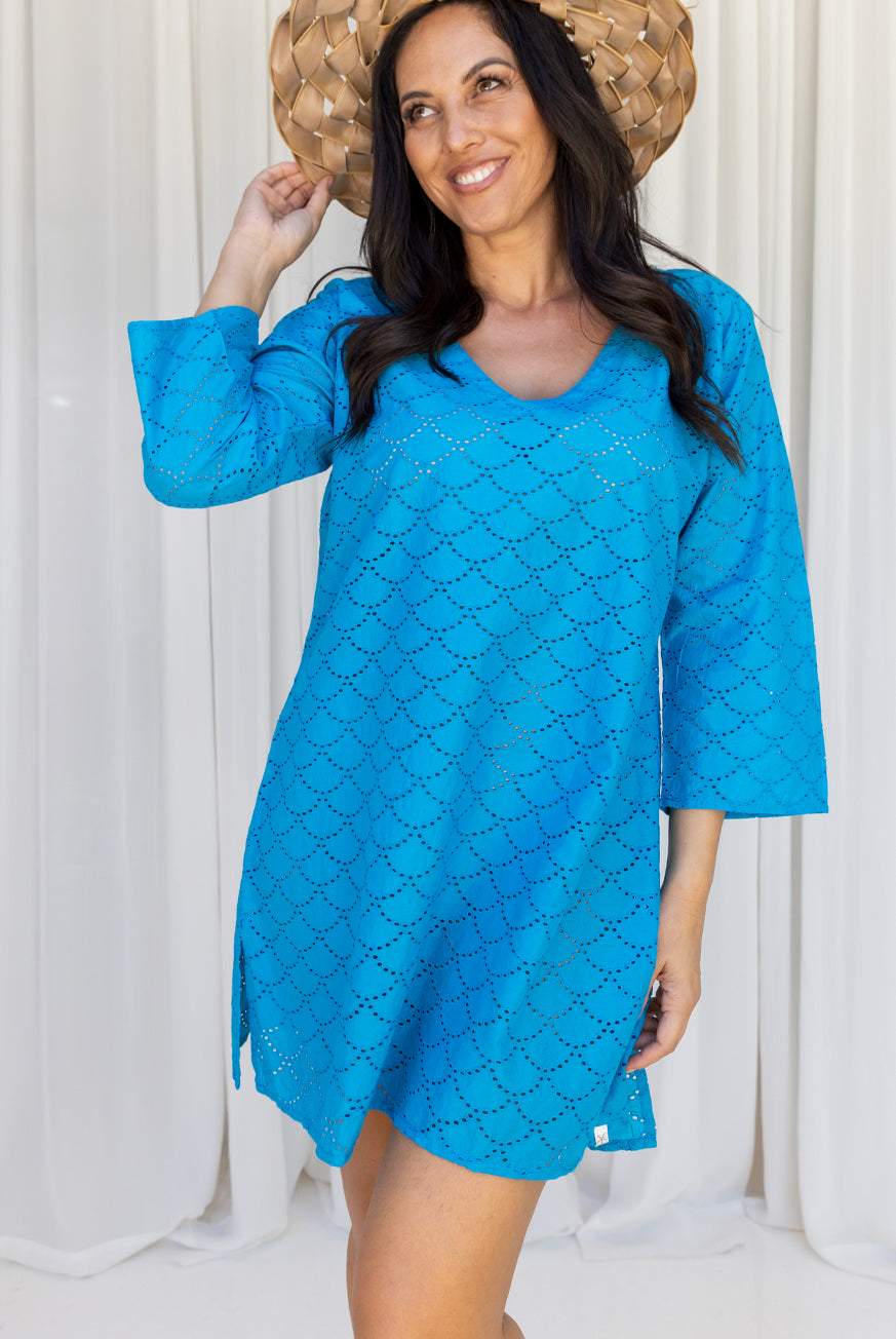 Mermaid Embroidered Cotton Tunic