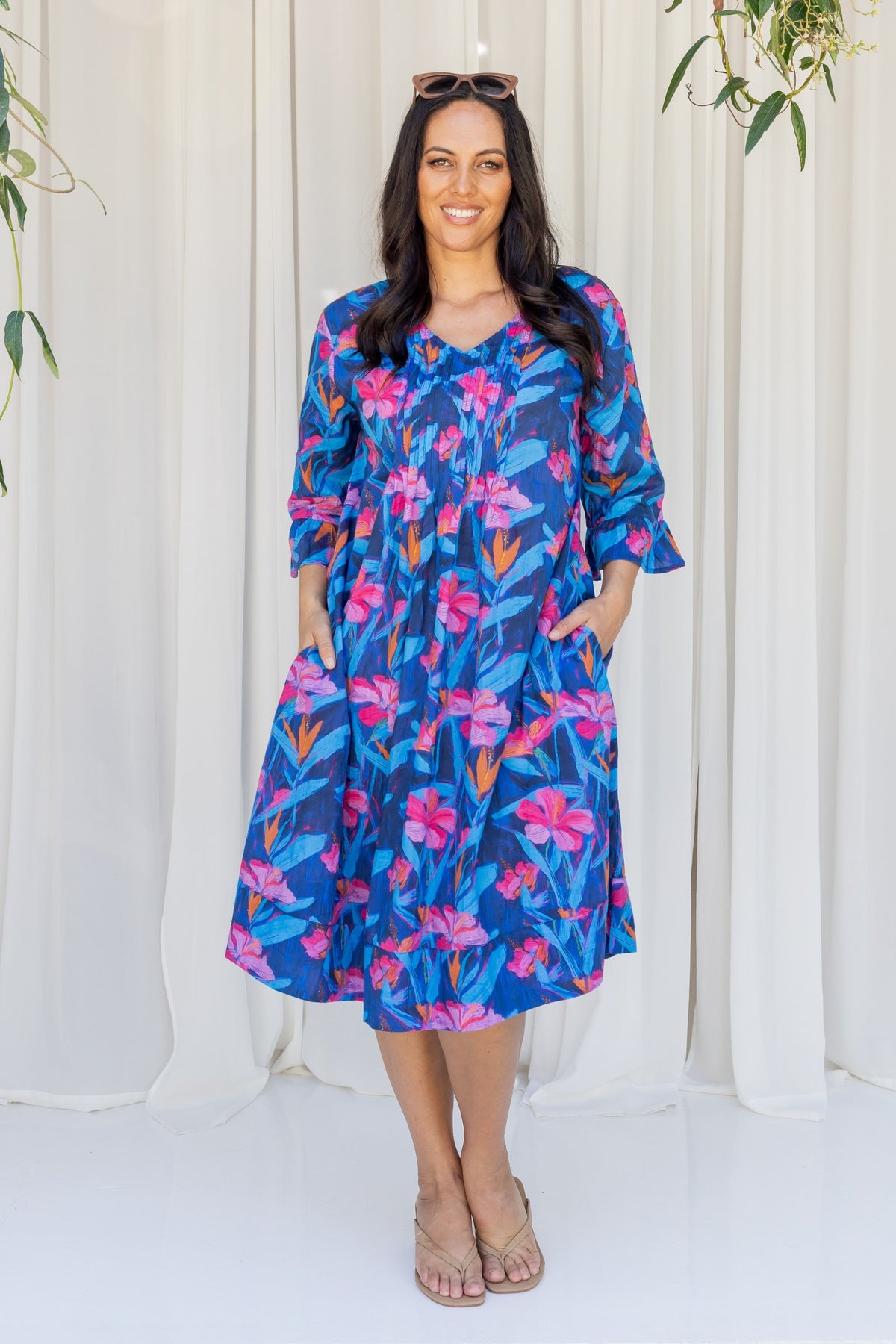 LilyQ Dress Hibiscus Print