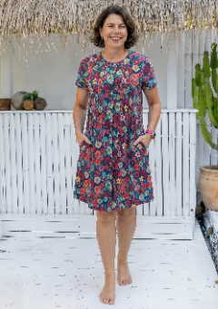 Vera Dress w Flower Power Print