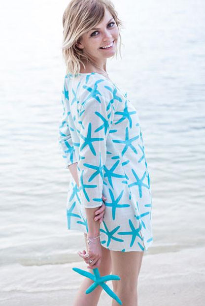 Starfish Pure Cotton Beach Tunic Cover up KV295