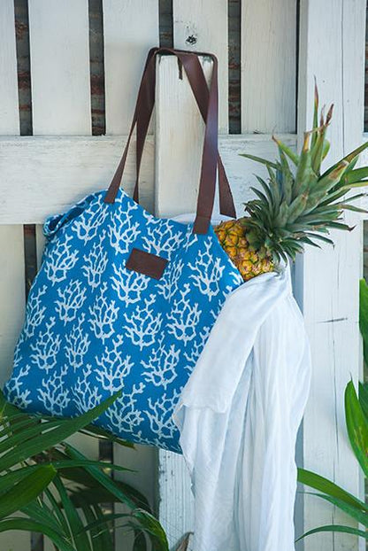 Coral Cotton Beach Bag KVBBCL