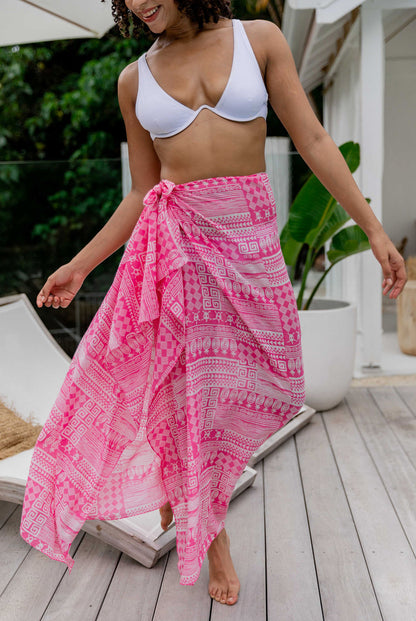 Arawak Printed Cotton Sarong Pareo