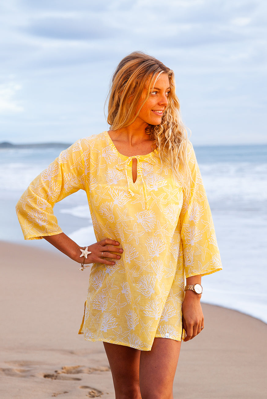 Coral Reef Cotton Beach Tunic Coverup