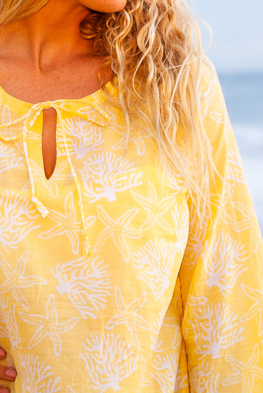 Coral Reef Cotton Beach Tunic Coverup