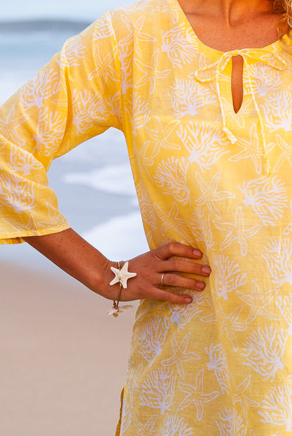 Coral Reef Cotton Beach Tunic Coverup