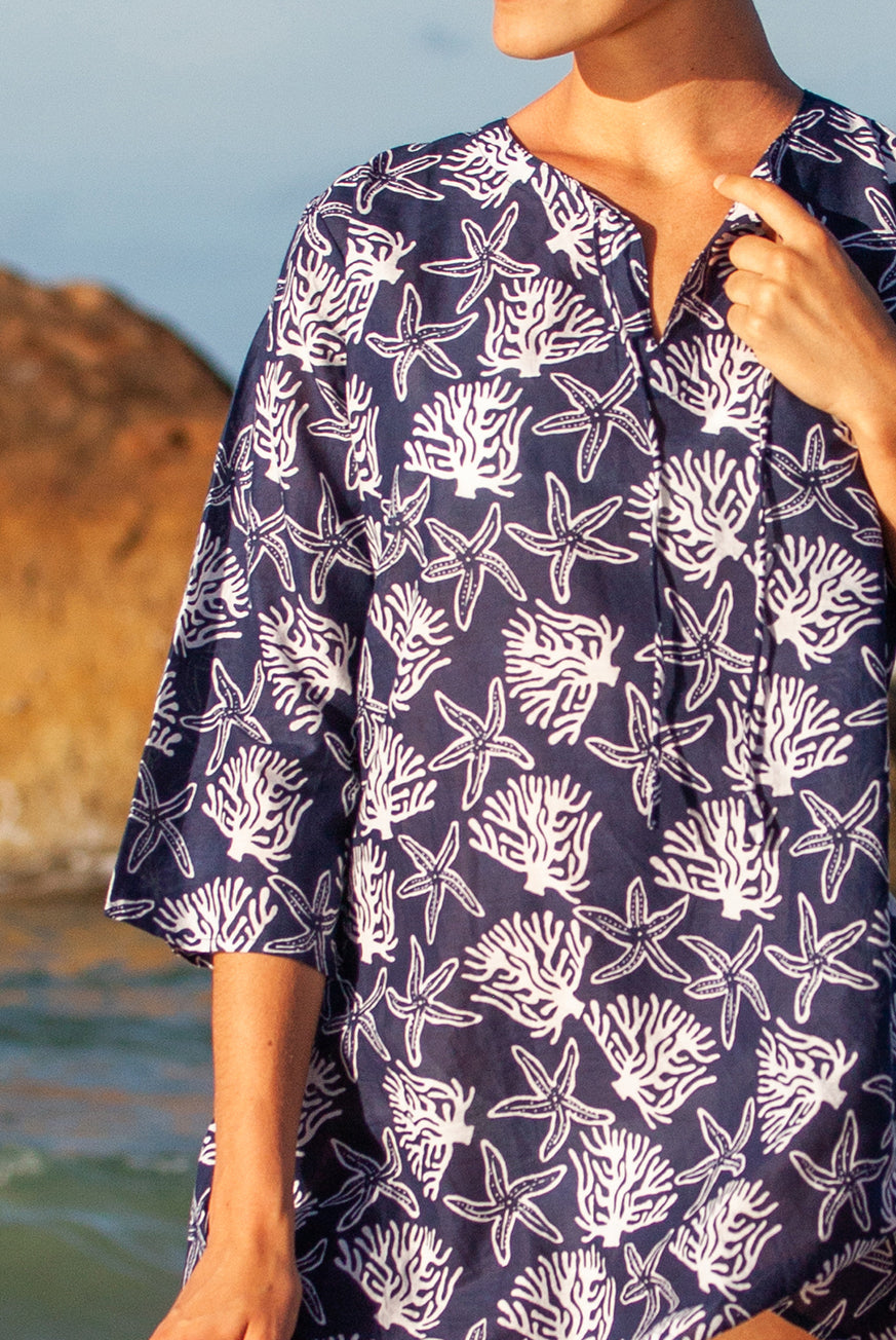 Coral Reef Cotton Beach Tunic Coverup