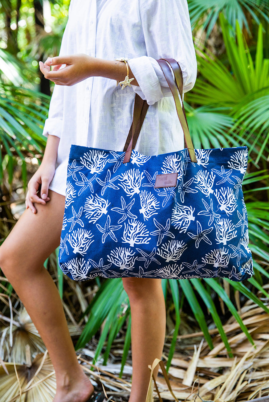 Coral Reef Cotton Beach Bag KVBBCR