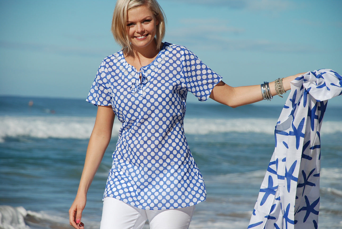 Going Dotty Tunic in breathable pure cotton