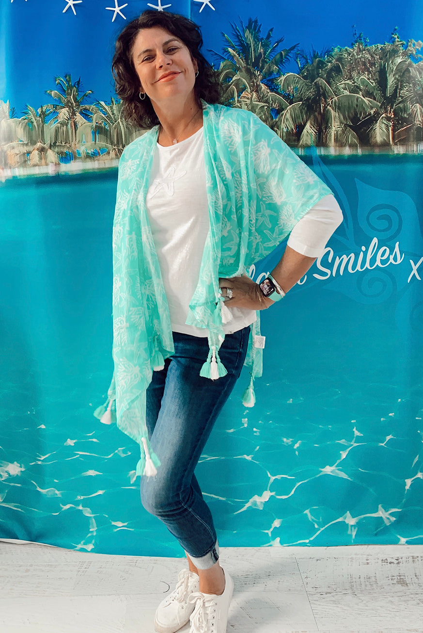 Coral Reef Kimono Beach Coverup
