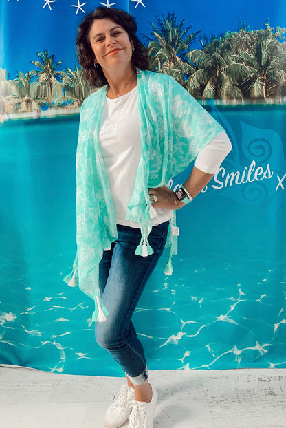 Coral Reef Kimono Beach Coverup