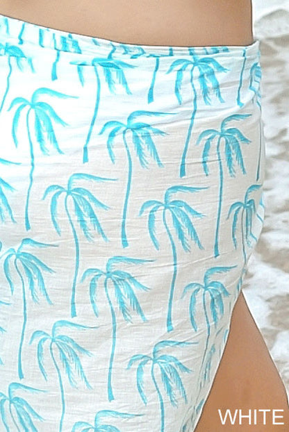 Palm Tree Printed Cotton Sarong Pareo