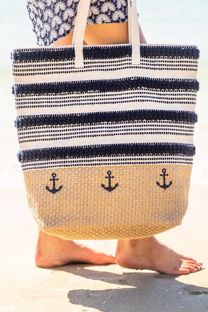Nautical Jute Beach Bag KVJBNT