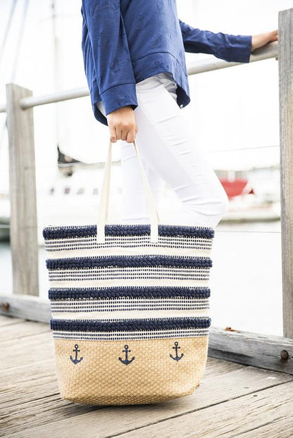 Nautical Jute Beach Bag KVJBNT