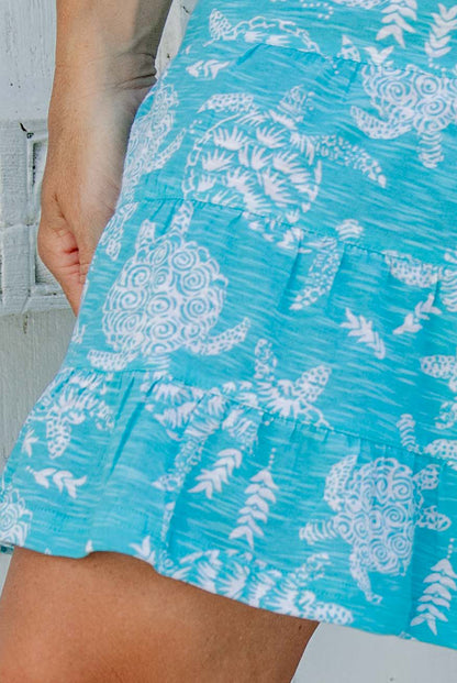 Turtle Ruffle Cotton Skirt