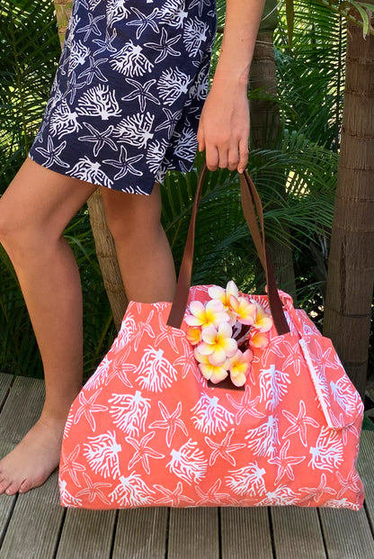 Coral Reef Cotton Beach Bag KVBBCR