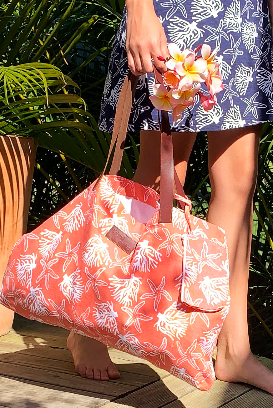 Coral Reef Cotton Beach Bag KVBBCR