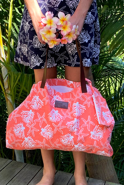 Coral Reef Cotton Beach Bag KVBBCR