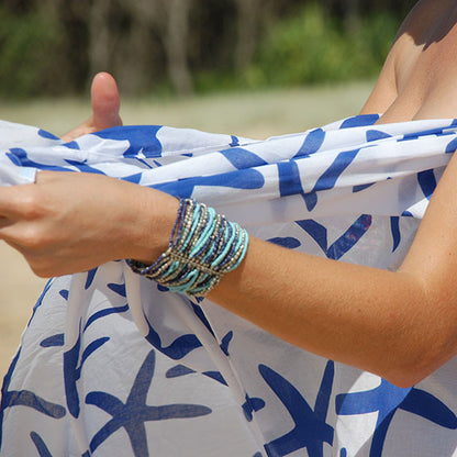 Starfish Printed Cotton Sarong Pareo